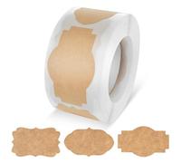 Sibba Labels Stickers 300 Pcs Sticky Tags Versatile Labeling Reusable Self Sticker Kraft Paper Waterproof Coating Tag for Gift, Indexes Stamps, Bottles, Storage Bins, Jars, Craft