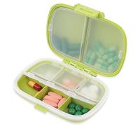 Sibba Large Pill Organizer 8 Compartments Small Portable Week Travel Pill Case Fit with Purse or Pocket Compact Airtight & Moistureproof Vitamin Medication Cod Liver Oil or Supplement Holder