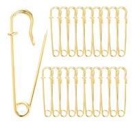 Sibba Large Safety Pins, 20 Pcs Heavy Duty Pins for Clothes, Leather, Canvas, Blankets, Shawls, Kilts (Gold)