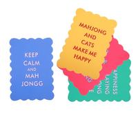 Sibba Mahjong Tile Mixer Shufflers Color Mahjong Shuffler Card with Funny Sayings 4PCS Plastic Mahjongs Shuffler Cards Portable Mah Jongg Accessories with Wavy Scalloped Edges for Mixing Shuffling Til