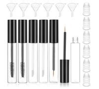 Sibba Mascara Wands Eyelash Spoolie Brush 6PCS Clear Empty Tube Tubing For Oil Lash Heated Curler Eye Brow Eyebrow Gel Growth Serum Eyeshadow Applicator Mini Makeup Containers Hand Nail Tech Practice