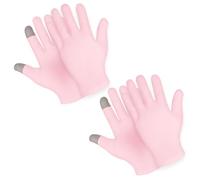 Sibba Moisturizing Touch Screen Cotton Gloves for Dry Hands, Eczema - Overnight Hand Spa Treatment for Rough, Cracked Skin - 2 Pairs White Inspection Gloves