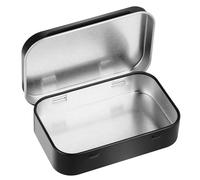 Sibba Rectangular Tin Box Metal Empty Hinged Tins Container Silver Storage Tin Box Portable Holder Medicine Pill Case Small Empty Tins with Lids for Candies Jewelry Crafts