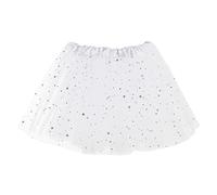 Sibba Sparkle Tutu Skirt Princess Ballet Dance Skorts 3 Layered Tulle Sequin Star Skirts Role-Playing Easter Day Cosplay Christmas Parties for Girls Toddler 2-7 Years Sports Outdoor Clothing (White)