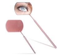 Sibba Square Lash Mirror Potable Eyelash Extensions Applicator Supplies 1 Piece Stainless Detachable False Eyelashes Mirror Multi-functional Mouth Examination Mirror Eye Make-up Tool(1 PC Rose Gold)