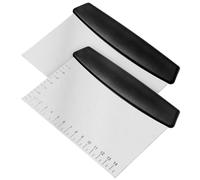 Sibba Stainless Steel Scraper, 2 Pcs Bench & Bread Dough Cutter, Multi-Purpose Kitchen Gadgets, Non Slip Grip, Easy to Clean, Broad Blade, Ideal for Baking & Chopping Veggies & Herbs