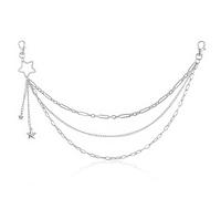 Sibba Star Pants Chain Y2K Layered Belt Chain Pocket Jean Wallet Chains Star Rock Biker Hip Punk Y2K Jewelry Silver Trendy Accessory for Music Concert Festival Cosplay