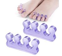 Sibba Toe Separators for Nail Polish, Silicone Toe Separator, Straighteners and Correctors for Overlapping Toes, Bunions, Hammer Toe, Foot Pain Relief for Men and Women (Purple)