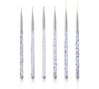 Sibba Water Activated Eyeliner Brush Applicators Eye Makeup Angled Fine Point Plastic Wands Halloween Cosmetic Tool Small Palette Liner Micro Thin Eyebrow Set Nail Art Painting Pen (6 Pcs Transparent)
