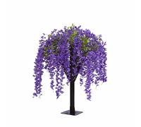 SIBEG Artificial Cherry Blossom Trees Artificial Golden Colored Ginkgo Trees for Indoor Outdoor Decor Handmade Light Pink Flowers Tree Home Office Party Wedding purple-6ft