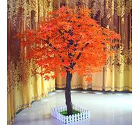 SIBEG Artificial Sugar Maple Tree, Simulation Maple Tree, Red Maple Tree Outside Fall Decor, Dwarf Red Japanese Maple Tree, Fake Japanese Maple Tree, Artificial Tree 1x0.6m/3.3x2ft