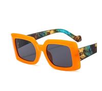 Sibeg Fashion Punk Square Sunglasses Women Vintage Colorful Sunglasses Men Retro Glasses Steampunk Eyewear Shades UV400(Color:Orange)
