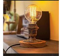 SIBEG Industrial Steampunk Desk Lamp,Vintage Steam Punk Piping Table Top Lamp,Retro Iron Table Lamps Loft Style Wood Base for Bedside,Café,Bar,Pub,etc
