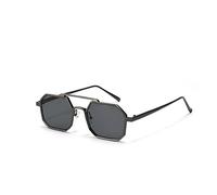 Sibeg Sunglasses For Men Women 2024 Polygon Clear Lens Vintage Sun Glasses Male Female Hexagon Metal Frame Eyeglass(Color:Silver Gray)