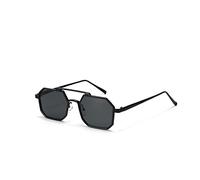 Sibeg Sunglasses For Men Women 2024 Polygon Clear Lens Vintage Sun Glasses Male Female Hexagon Metal Frame Eyeglass(Color:Black)