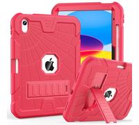 SIBEITU for iPad A16 Case 11th Generation 11-inch 2025 & iPad 10th Generation 10.9-inch 2022, Shockproof Rugged Military Grade Protective Hard 10 Cover Built-in Kickstand for Women & Girls, Hot Pink