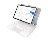 SIBEITU Keyboard Case for iPad 11th Gen A16 (2025) & 10th Gen 10.9" (2022), Easy-Set Magnetic Stand with Removable Protective Case, Precision Trackpad, Backlit Keyboard, Contact Connector, White