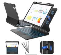 SIBEITU Keyboard Case for iPad 11th Gen A16 (2025) & 10th Gen 10.9" (2022), Easy-Set Magnetic Stand with Removable Protective Case, Precision Trackpad, Backlit Keyboard, Contact Connector, Black
