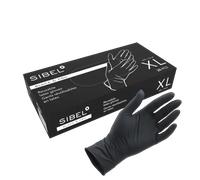 Sibel Black&Pro Gloves Reusable Latex Satin Black 20pcs Extra Large