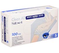 Sibel Clean All Latex Gloves Medium Pack of 100 White