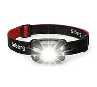SibErg T66 LED Headlamp Jogging & Hiking - Ultra Light 71 g with Red Light & Motion Sensor - Rechargeable USB-C, 1200 mAh Battery (30 Hours Runtime) - Dimmable Head Torch Waterproof