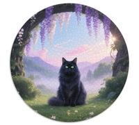 Siberian 1000 Piece Jigsaws Pet Cat Round Puzzle for Adults And Kids Cool Unique Challenge Games Scene Creative 1000pcs (67.5x67.5cm)