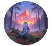 Siberian 1000 Piece Jigsaws Pet Cat Round Puzzles for Adults And Kids Modern Unique Challenge Games Scene Creative 1000pcs (67.5x67.5cm)