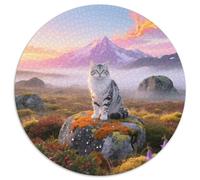 Siberian 1000 Pieces Jigsaw Pet Cat Round Jigsaw for Adults And Kids Modern Unique Challenge Games Scene Creative 1000pcs (67.5x67.5cm)