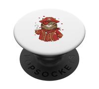 Siberian Cat As Pirate Valentine's Day Matching Owner Kids PopSockets Adhesive PopGrip