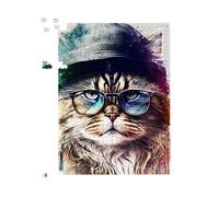 Siberian Cat Face Splashart Jigsaw Puzzle Warren Reed - Designer Multi 500 Piece
