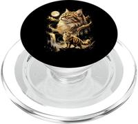 Siberian Cat Howling At The Moon Meme PopSockets PopGrip for MagSafe