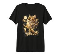 Siberian Cat Howling At The Moon Meme Premium T-Shirt