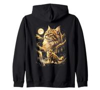 Siberian Cat Howling At The Moon Meme Zip Hoodie