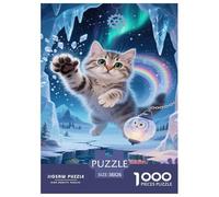 Siberian Cat Jigsaw 1000 Piece Challenge Game for Adults,Ice And Snow Scene Impossible Jigsaw Puzzles 1000 Piece Educational Game Home Decoration 38x26cm/1000pcs