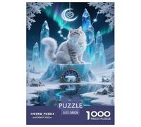 Siberian Cat Jigsaw Puzzles 1000 Piece Challenge Toy for Adults,Ice Castle Impossible Jigsaw Puzzles 1000 Pieces Educational Games Home Decoration 38x26cm/1000pcs