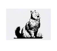 ' Siberian Cat Looking Up' Temporary Tattoo - Water Resistant, Skin-Safe, Non-Toxic Transfer (TO00083369)