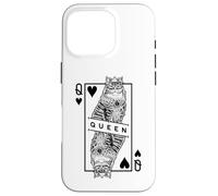 Siberian Cat Lover Queen Of Hearts Funny Pop Art Case for iPhone 16 Pro