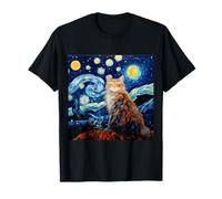 Siberian Cat Starry Night - Siberian Cat Starry Night T-Shirt