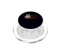 Siberian Forest Cat Heartbeat EKG Lifeline Pet Lover PopSockets PopGrip for MagSafe