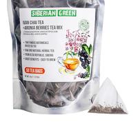 Siberian Green Ivan Chai Tea and Aronia Berry - 50-Pack Herbal Bags Raw Natural Botanical Wild Chokeberry Fruit Tea