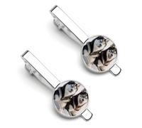 Siberian Huskies Dogs 1 Pair Men's Tie Clips Lightweight Necktie Tie Bars for Business Wedding Suit