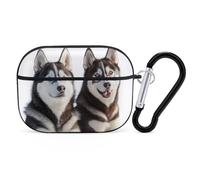 Siberian Huskies Dogs Headphone & Earphone Cases Compatible with Airpod Pro Scratch-Resistant PC Protective Cover with Keychain Black-style-12