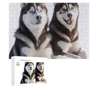 Siberian Huskies Dogs Wooden Jigsaw Puzzles for Adults Brain-Teasing Game Idea Puzzle Gift 300 PCS