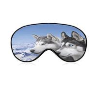Siberian Huskies Sleep Eye Mask Soft Eye Covers Blocking Lights Blindfold with Adjustable Strap for Travel Nap