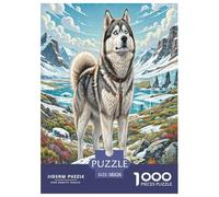 Siberian Husky 1000 Piece Jigsaw Puzzle For Adults Educational Games Stress Relief Puzzle Exercise The Memory of The Brain For Adults Gifts 38x26cm/1000pcs