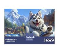 Siberian Husky 1000 Piece Jigsaw Puzzle For Adults Family Challenge Toys Stress Relief Puzzle Cultivate The Spirit of Teamwork for Family Decorations 38x26cm/1000pcs
