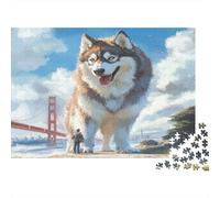 Siberian Husky 1000 Piece Jigsaw Puzzles for Adults 1000 Piece Adult Puzzles Learning Educational Toys Family Games Christmas Birthday Gifts for Toddler Children Kids Boys Girls Jigsaw Puzzle 1000pcs