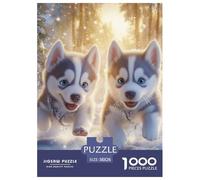 Siberian Husky 1000 Piece Jigsaw Puzzles for Adults And Kids with Extra Fun Challenges Home Decoration Creativity & Gift Giving 38x26cm/1000pcs
