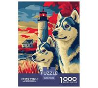 Siberian Husky 1000 Piece Jigsaw Puzzles for Adults And Kids with Extra Fun Challenges Home Decors Creativity & Gift Giving 70x50cm/1000pcs