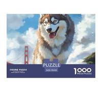 Siberian Husky 1000 Piece Jigsaw Puzzles for Adults Animal Whimsical Challenge Colourful Educational Games 70x50cm/1000pcs